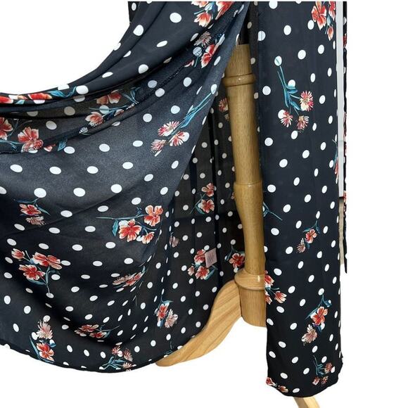 NWT Philosophy Women's Polka Dot Floral Sleeveless V-Neck Wrap Maxi Dress Sz 10 - Picture 11 of 15